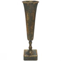 Lattiamaljakko metalli kullanharmaa maljakko antiikkisen ilmeen Ø15,5cm H57cm