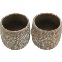 kohteita Boho kukkaruukku cachepot keraaminen punottu look Ø9cm K10.5cm 2kpl