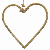 Boho tyylinen sydänmetallisormus koristeellinen sormus juuttinauha B23cm 4kpl