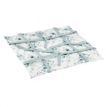 kohteita Leipäkori, kangas, eukalyptus, säilytysastia, valkoinen, vihreä, puuvilla, koriste, 20x20x7cm