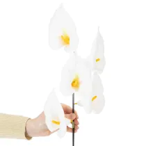 kohteita Keinotekoinen kalla keltaisilla heteillä, koristeellisilla kukilla, 35 cm, 10 kpl