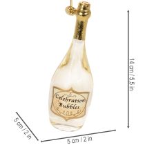 kohteita Samppanjapullo ja samppanjalasi riipussetti, joulukuusenkoriste, 14 cm, 2 kpl