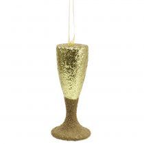 kohteita Ripustin samppanjalasi vaalea kulta kimallus 15cm uudenvuodenaattona ja jouluna