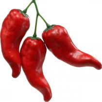 Punainen chili paprika deco ruokanukke 9cm 3kpl oksalla