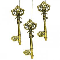 Joulukuusikoristeet deco-avain kultainen H14,5cm 12kpl
