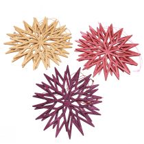 kohteita Joulukuusenkoristeet, lumihiutaleet, puinen koriste, skandinaavinen tyyli, 15 cm, 8 kpl