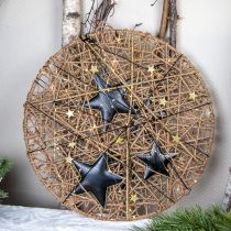 Joulukuusi koristelu tähti metalli musta kulta Ø15cm 3kpl