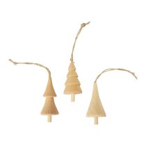 kohteita Joulukuusikoristeet puinen kuusi, puinen riipus luonnollinen 7-8cm 12 kpl
