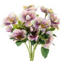 kohteita Keinotekoinen jouluruusujen kimppu violeteilla kukilla, 35 cm, 6 kpl