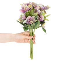 kohteita Keinotekoinen jouluruusujen kimppu violeteilla kukilla, 35 cm, 6 kpl