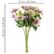 kohteita Keinotekoinen jouluruusujen kimppu violeteilla kukilla, 35 cm, 6 kpl