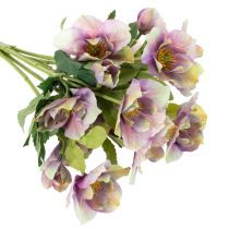 kohteita Keinotekoinen jouluruusujen kimppu violeteilla kukilla, 35 cm, 6 kpl