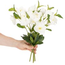 kohteita Jouluruusu Tekokukka Valkoinen Koristeellinen Tekokukka Kimpussa, 40cm, 4 Kappaletta