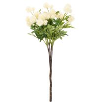 kohteita Tekoinen krysanteemikukka, kermanvalkoinen kimppu, koristeellinen oksa, iso 56 cm, 4 kpl