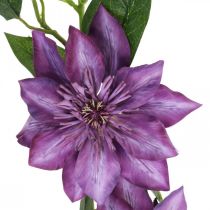 Keinotekoinen klematis, silkkikukka, koristeoksa klematiksen kukilla violetti L84cm