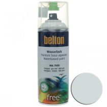 Belton vapaa vesiohenteinen maali harmaa korkeakiilto spray vaaleanharmaa 400ml