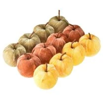 kohteita Koristeellinen omenakangas omena sametti ruskea keltainen Ø5cm K6cm 12 kpl