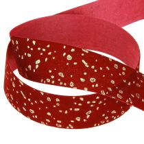kohteita Koristenauha tummanpunainen kultaisilla pilkuilla 15mm 20m