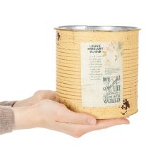 kohteita Koristeellinen pelti, aprikoosi, metallinen kukkaruukku, kesäkoriste, Ø15,5cm K15cm