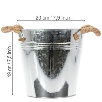 kohteita Koristeellinen ämpäriruukku metallinen köysikahvoilla Ø20cm