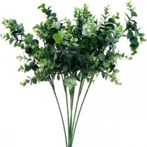 Koristeelliset eukalyptuksen oksat tummanvihreät keinotekoiset eukalyptuksen vihreät kasvit 6 kpl