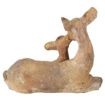 kohteita Koristeellinen peurahahmo, kellertävänruskea valukivi, ruskeanvalkoinen, 20 × 11 × 17 cm