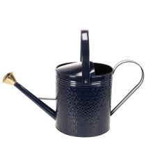 kohteita Koristeellinen kastelukannu, vintage-sinistä ja kultaista ruudullista metallia, retromuotoilu sisäkäyttöön, puutarhaan tai parvekkeelle, 65 cm