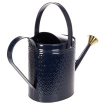 kohteita Koristeellinen kastelukannu, vintage-sinistä ja kultaista ruudullista metallia, retromuotoilu sisäkäyttöön, puutarhaan tai parvekkeelle, 65 cm