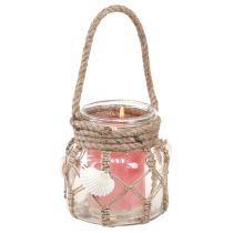 kohteita Koristeellinen lasi makrameen kuoret merellinen Ø11cm K12.5cm 2kpl