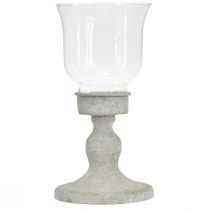 kohteita Koristeellinen lasikuppi vintage metalli harmaa shabby chic Ø8cm K15.5cm