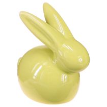 kohteita Koristeellinen pupu, keltainen, vihreä, ruskea, moderni keraaminen pääsiäishahmo, 8,5 cm, 3 kpl