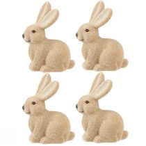 kohteita Koristeellinen istuva pääsiäiskanit Ruskea – 2. valinta – Flocked H15cm 4 kpl