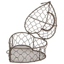 kohteita Koristeellinen sydän langasta täytettä varten, vintage-harmaa, 14 x 13,5 cm