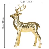 kohteita Koristeellinen peurahahmo, seisova poro, kulta, 10,5 × 4,5 × 16 cm, 2 kpl
