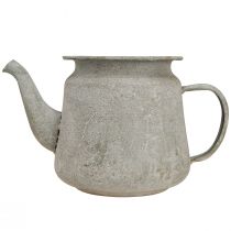 kohteita Koristeellinen metallinen teekannu, vintage-tyyli, harmaa, 24 × 14 × 14 cm, retro shabby chic -tyyli