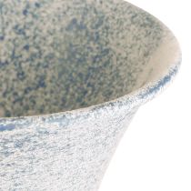 kohteita Koristeellinen pikari antiikkivalkoinen sininen metallinen pöytäkoriste Ø11cm K17.5cm