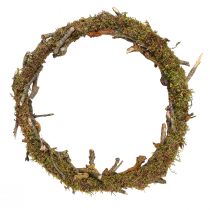 kohteita Koristeellinen seppele, luonnonvärinen, Ø33cm, jäkälä, sammal, oviseppele, pöytäkoriste, seinäkoriste