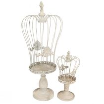 kohteita Koristekruunu jalassa vintage metallikoriste harmaa 34/66cm 2 kpl setti