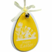 Koristeellinen roikkuu pääsiäismunat valkoinen, keltainen puu pääsiäinen koristelu kevät 6kpl