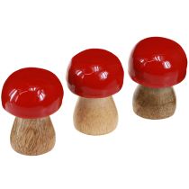 kohteita Koristeelliset sienet punaisiksi lakatuiksi puisiksi herkkusieniksi K5cm Ø4cm 6 kpl