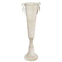 kohteita Koristeellinen pokaalimaljakko antiikkikahvoilla metallinharmaa Ø15cm H59cm