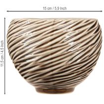 kohteita Koristekulho Kukkaruukku Keraaminen Beige Ruskea Ø15cm 2kpl