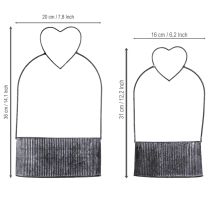 kohteita Koristekulho soikea metallinen sydänmusta 20/16cm sarja 2 kpl