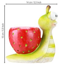 kohteita Koristeellinen etanaruukku mansikka keraaminen vihreä punainen 15.5cm