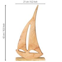 kohteita Koriste Purjevene Puu pohjalla Natural Maritime H57,5cm