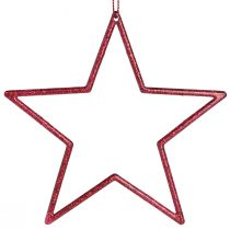 kohteita Koristeellinen tähti punainen joulukuusikoristeet glitter Ø12cm 12 kpl