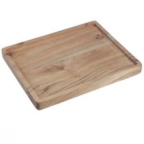kohteita Koristeellinen tarjotin akaasiapuusta suorakaiteen muotoinen luonnollinen 30×25cm