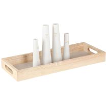 kohteita Koristeellinen tarjotin Puiset Minimaljakot keraamiset valkokultaiset 35x14cm