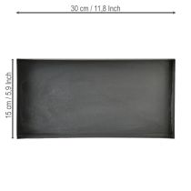 kohteita Koristeellinen tarjotin metallinen tarjotin mustanharmaa pesty 30×15cm