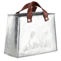 kohteita Koristekassi hopea valkoinen ruskea metallikasviruukku L22cm 2kpl